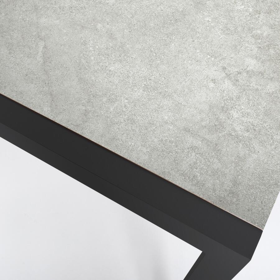 Table de jardin 6 places Aluminium/Céramique Modena (150 x 75 cm) - Gris anthracite/Gris clair 5