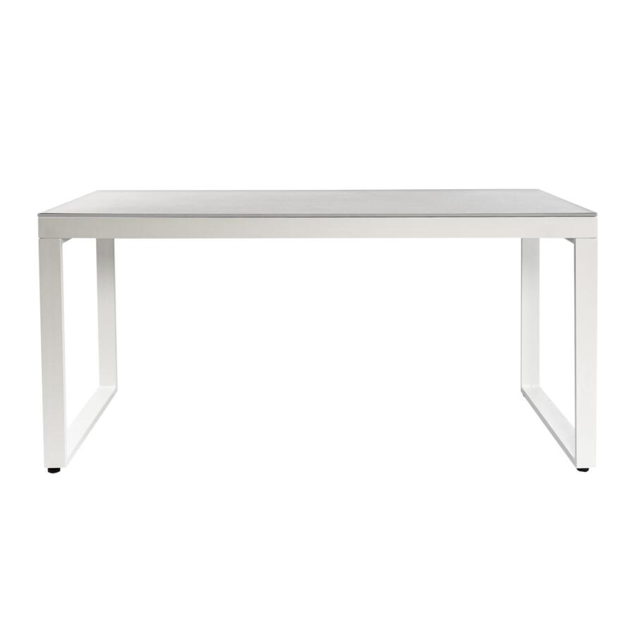 Table de jardin 6 places Aluminium/Céramique Kore (150 x 75 cm) - Blanc/Gris clair 4
