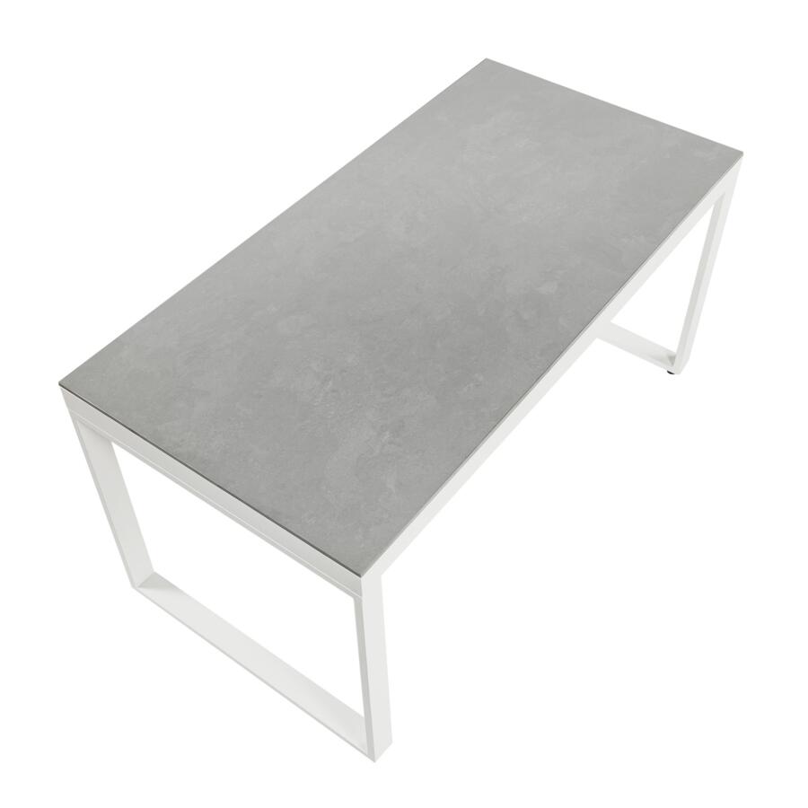 Tuintafel 6 zitplaatsen Aluminium/Keramiek Kore (150 x 75 cm) - Wit/Licht grijs 5