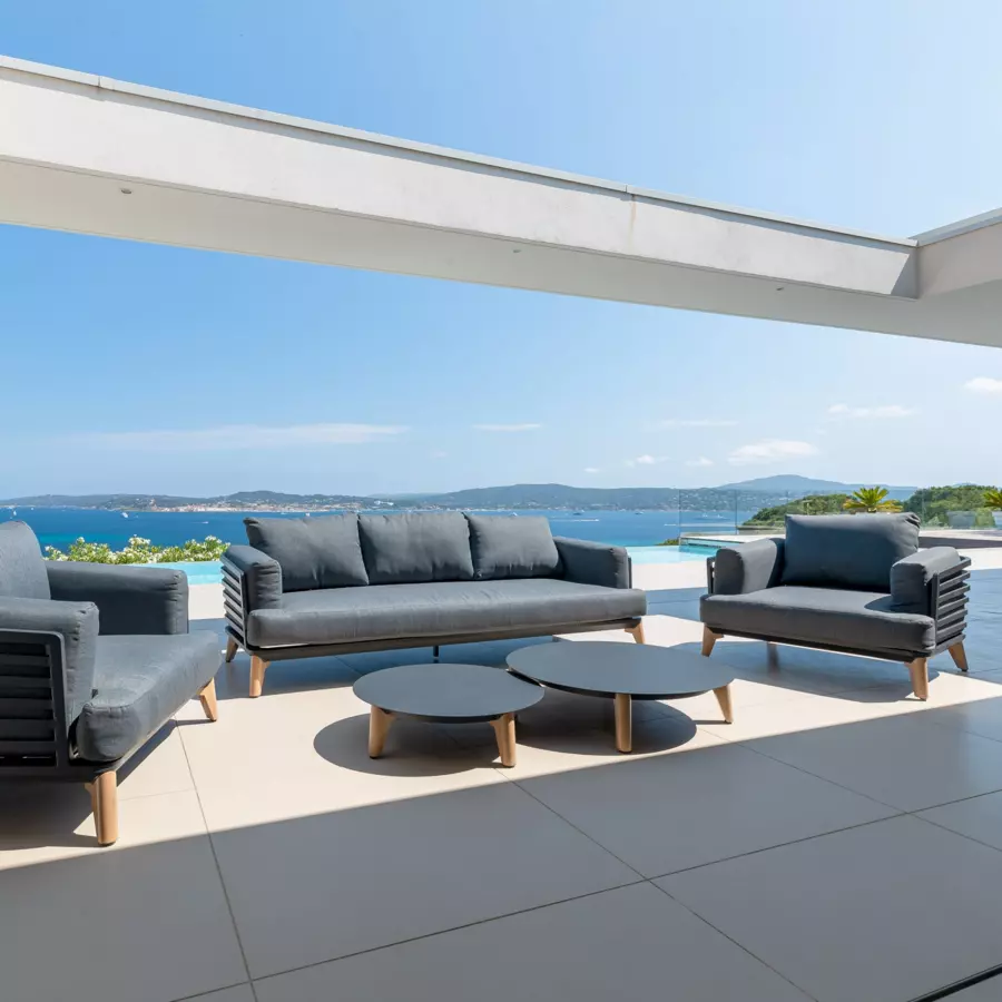 Canapé de jardin 3 places Monte Carlo - Anthracite 5