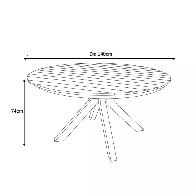 Tavolo da giardino rotondo 8 posti Alluminio/Teck (Ø150 cm) Bali - Bianco