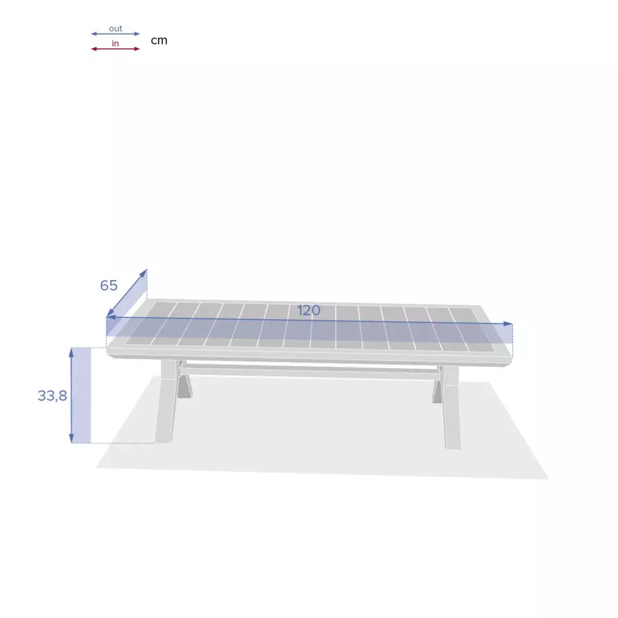 Mesa de centro rectangular de jardín Papouasie - Acacia 5