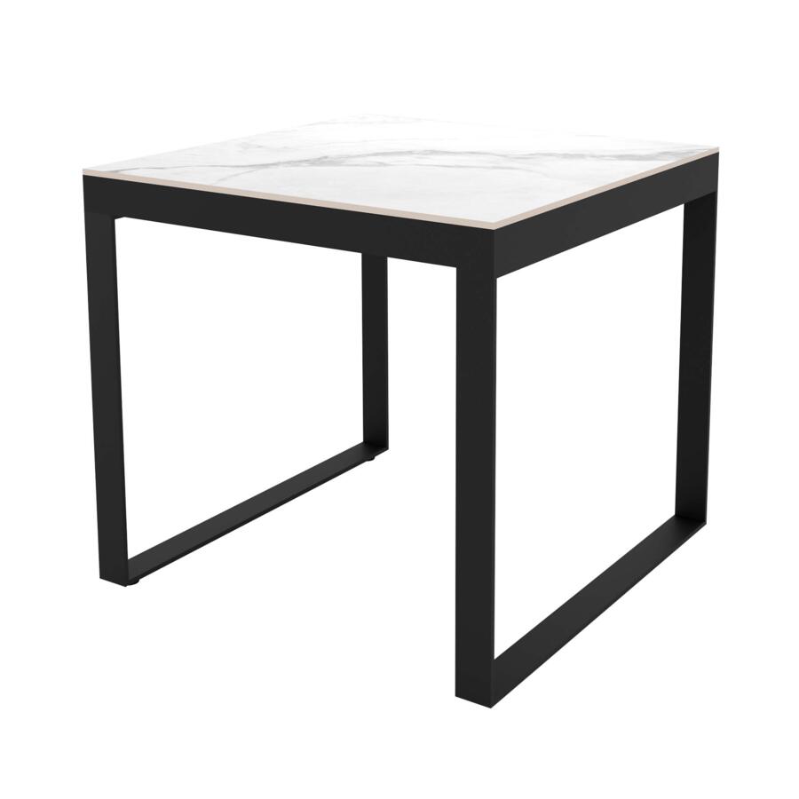 Table de jardin 4 places Aluminium/Céramique Kore (90 x 90 cm) -  Gris anthracite/Blanc 4