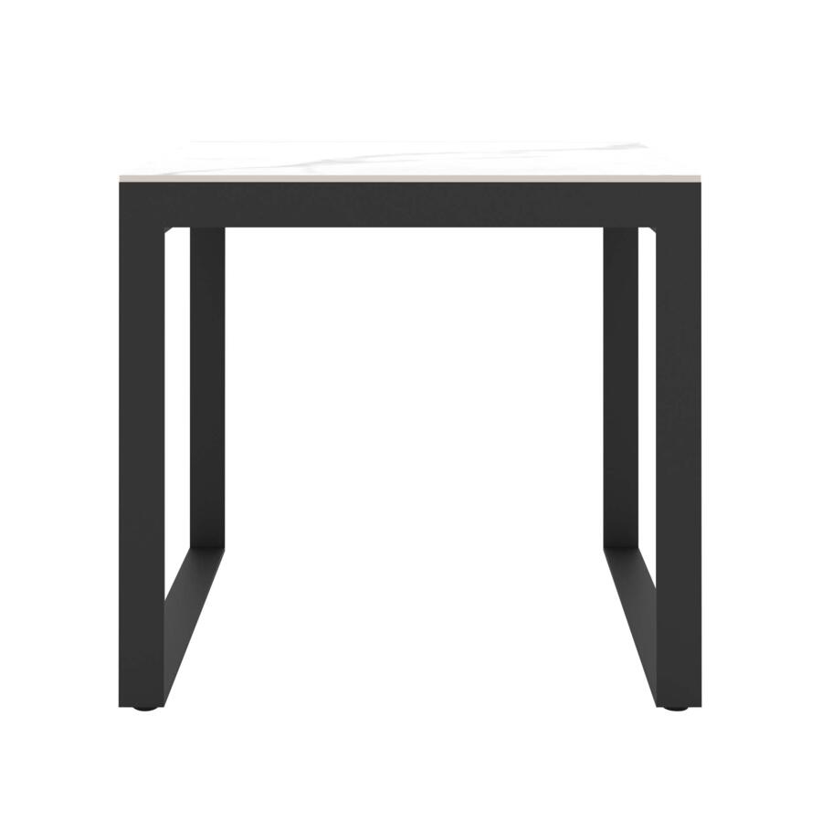 Tuintafel 4 zitplaatsen Aluminium/Keramiek Kore (90 x 90 cm) -  Antraciet grijs/Wit 5