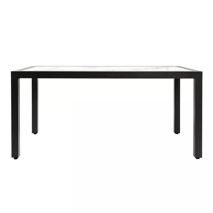Mesa de jardín 6 plazas Aluminio/Cerámica Torano (162 x 87 cm) - Gris antracita/Blanco 5