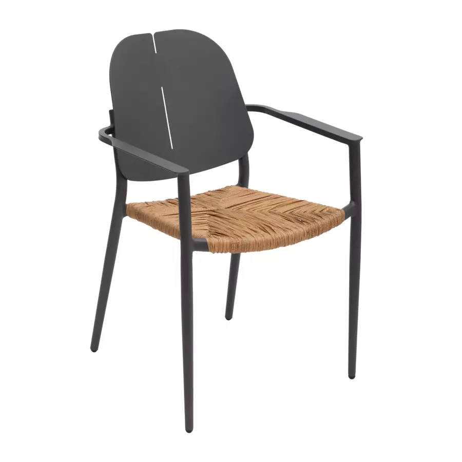 Silla de jardín con reposabrazos Rubby - Gris grafito 5