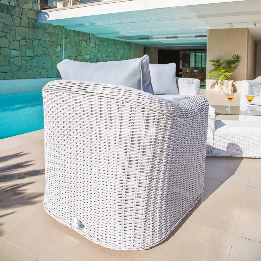 Fauteuil de jardin Calvi - Blanc/Gris clair 4