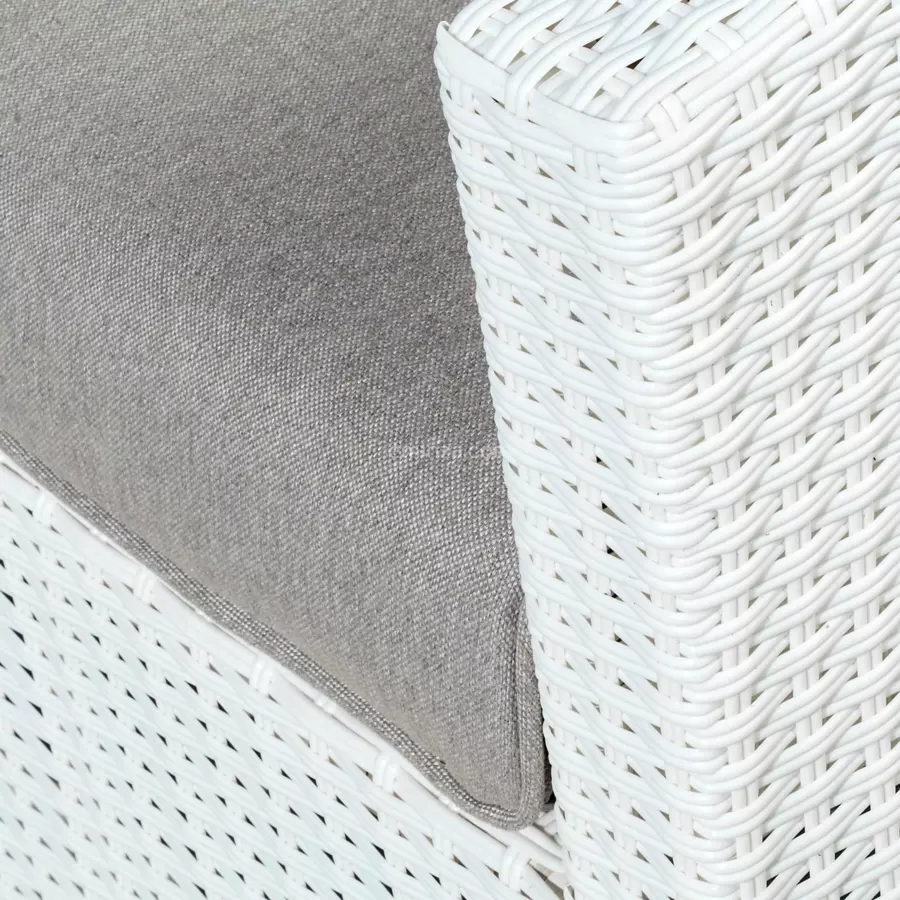 Sillón de jardín con reposabrazos Tivoli - Blanco/Topo 4