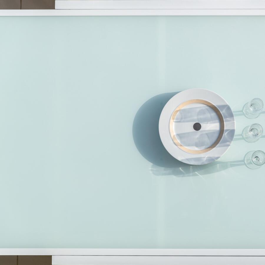 Table de jardin extensible 12 places en verre Murano (320 x 100 cm) - Blanche 4