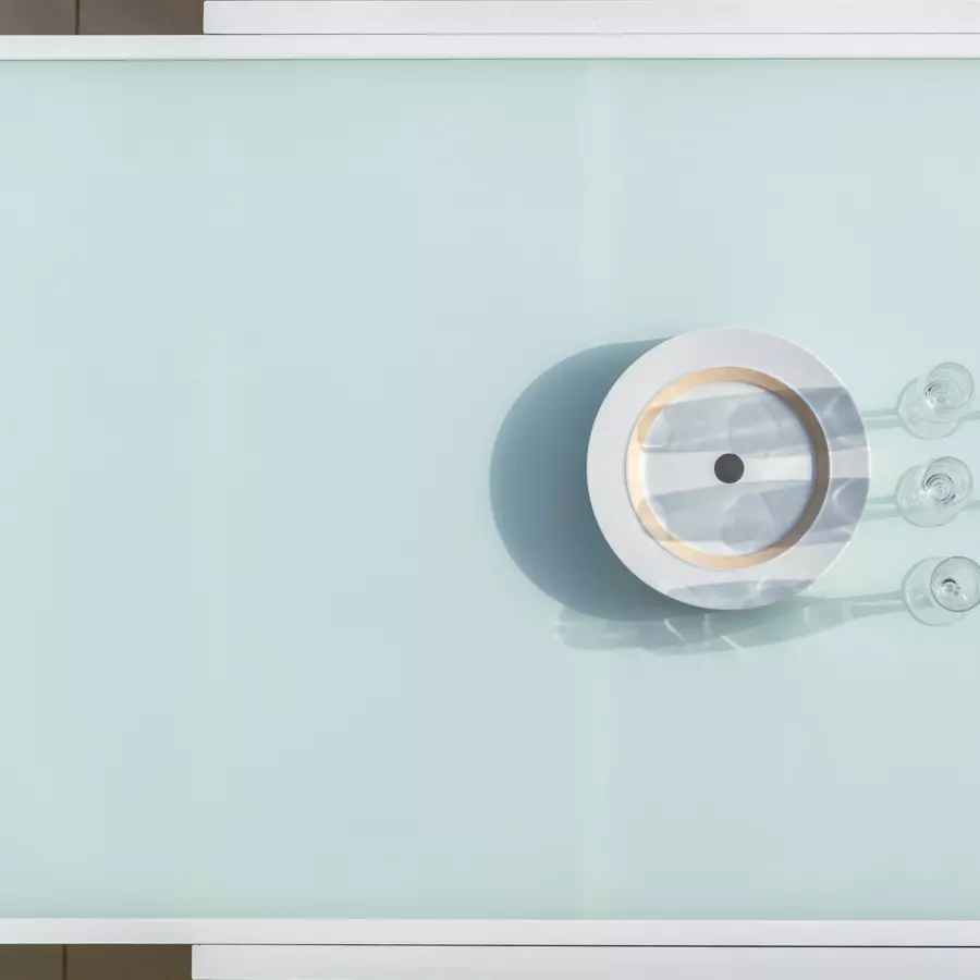 Tavolo rettangolare allungabile 12 posti Alluminio Murano (320 x 100 cm) - Bianco 4