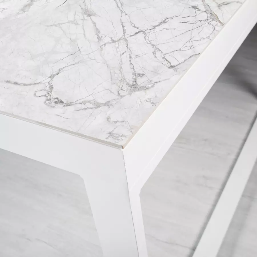 Mesa de jardín 12 personas Aluminio/Cerámica Kore (260 x 120 cm) - Blanco/Blanco  5