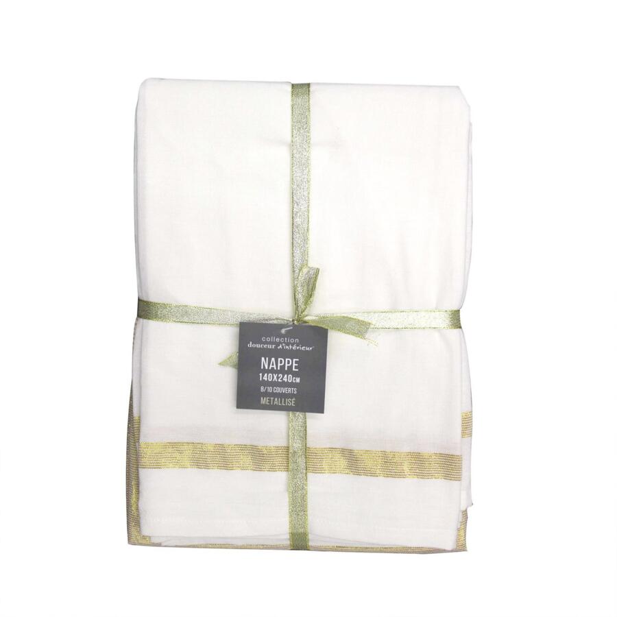 Mantel rectangular algodón (L240 cm) Elegancia Dorado 5