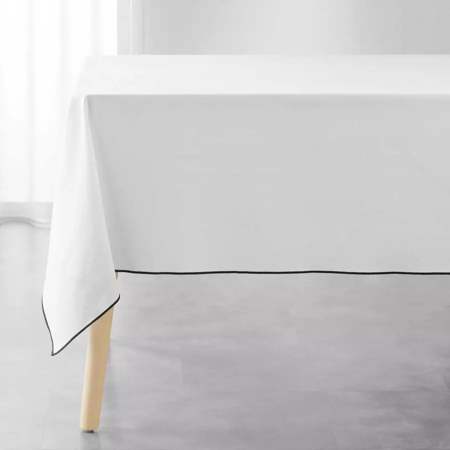 Nappe rectangulaire coton recyclé (L240 cm) Mistraline Blanche 4