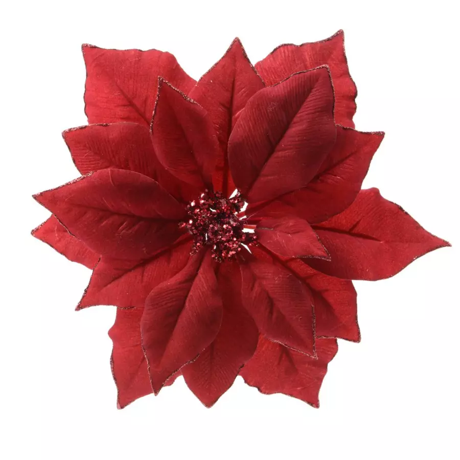 Flor decorativa sobre pinza Bella Rojo 4