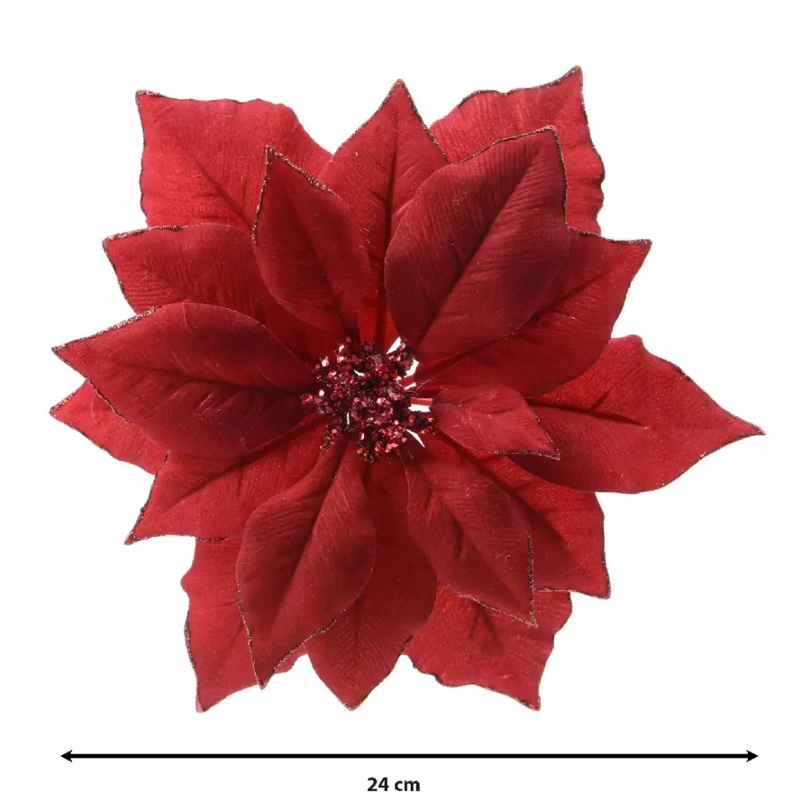 Flor decorativa sobre pinza Bella Rojo 5