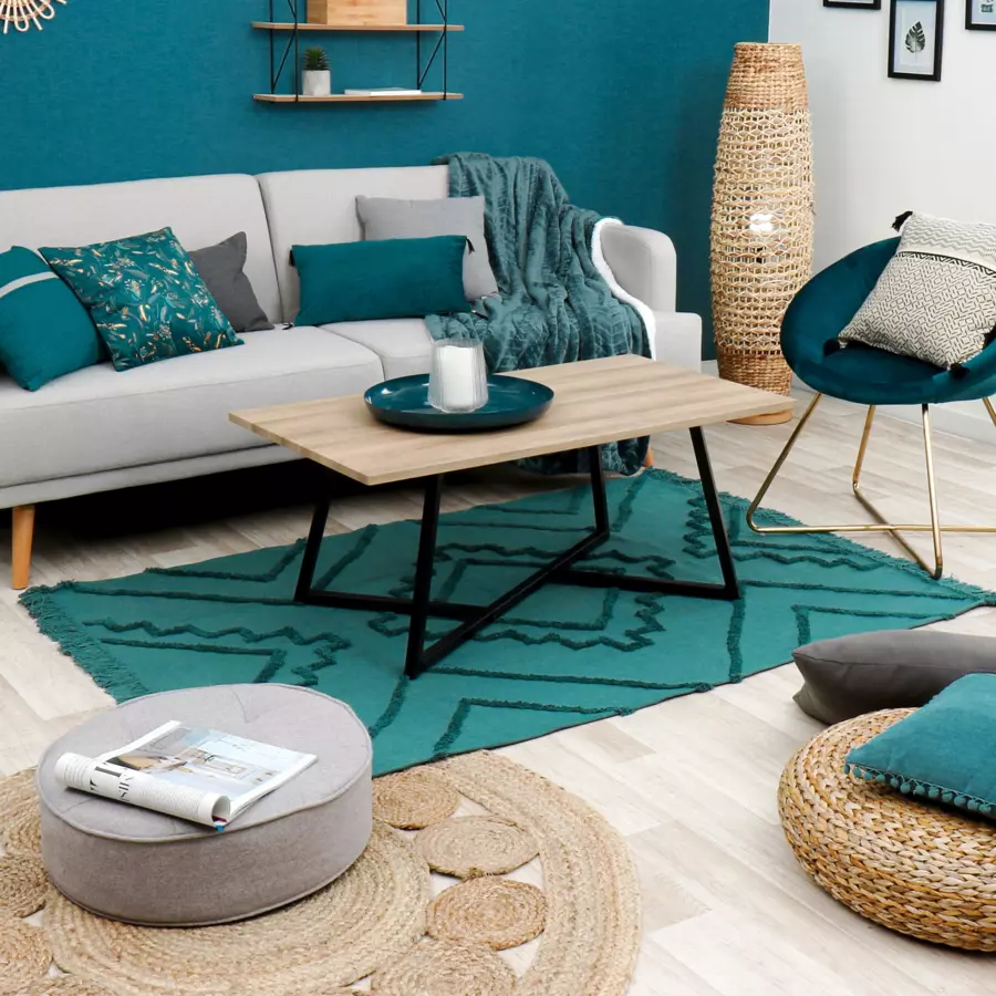 Tapis de salon (170 cm) Inca Bleu canard 4