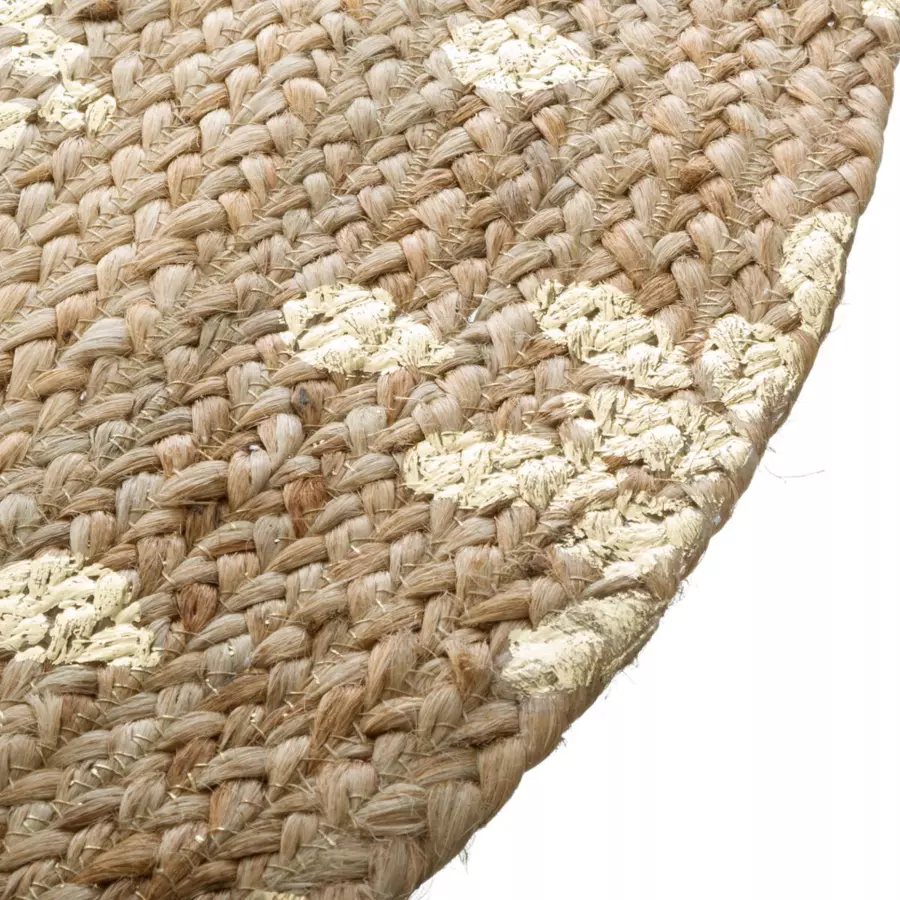 Tapis de salon jute (D115 cm) Gold shine Or 5
