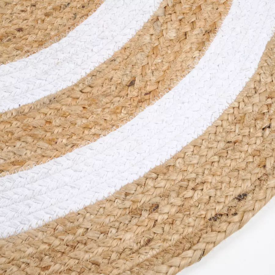 Alfombra yute (90 cm) Maori Blanco 4