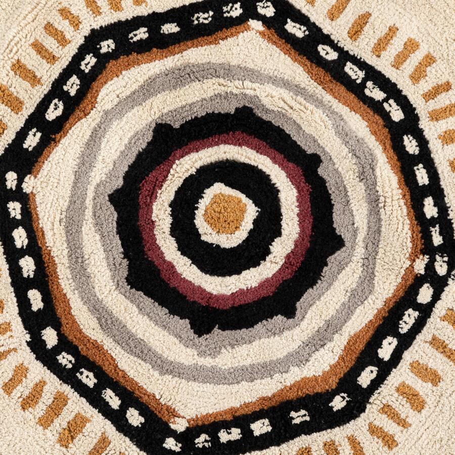 Alfombra algodón redondo (120 cm) Tribal Multicolor 4