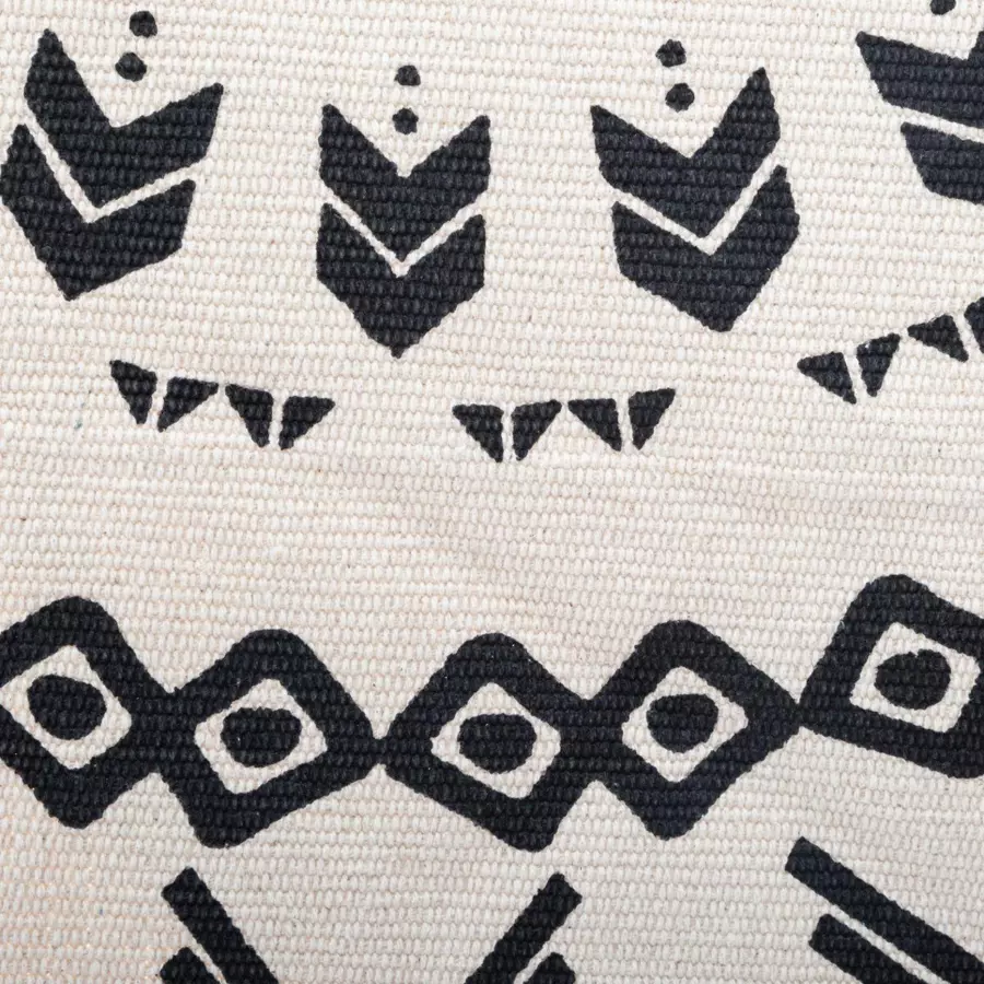 Tapis coton (D120 cm) Nomade Noir et blanc 4