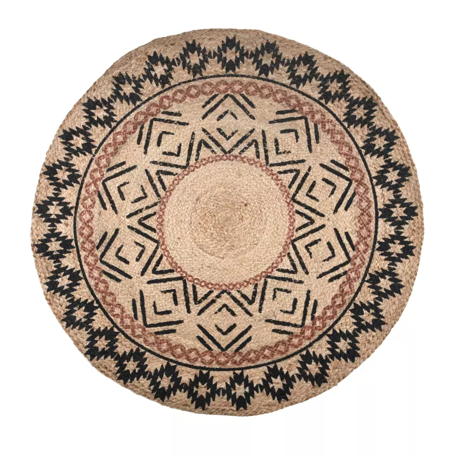 Tapis de salon jute (90 cm) Ethnograf Multicolore 4