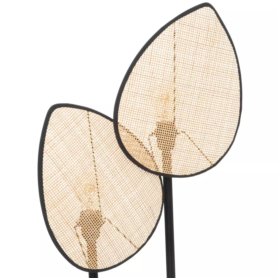 Dubbele rotan vloerlamp (H143 cm) Olme Beige