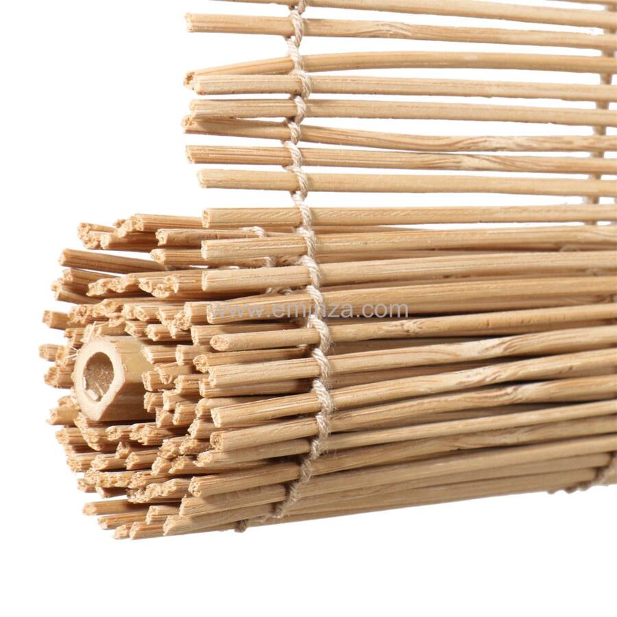 Estor para enrollar con varillas (90 cm x 180 cm) Bambú Natural 4