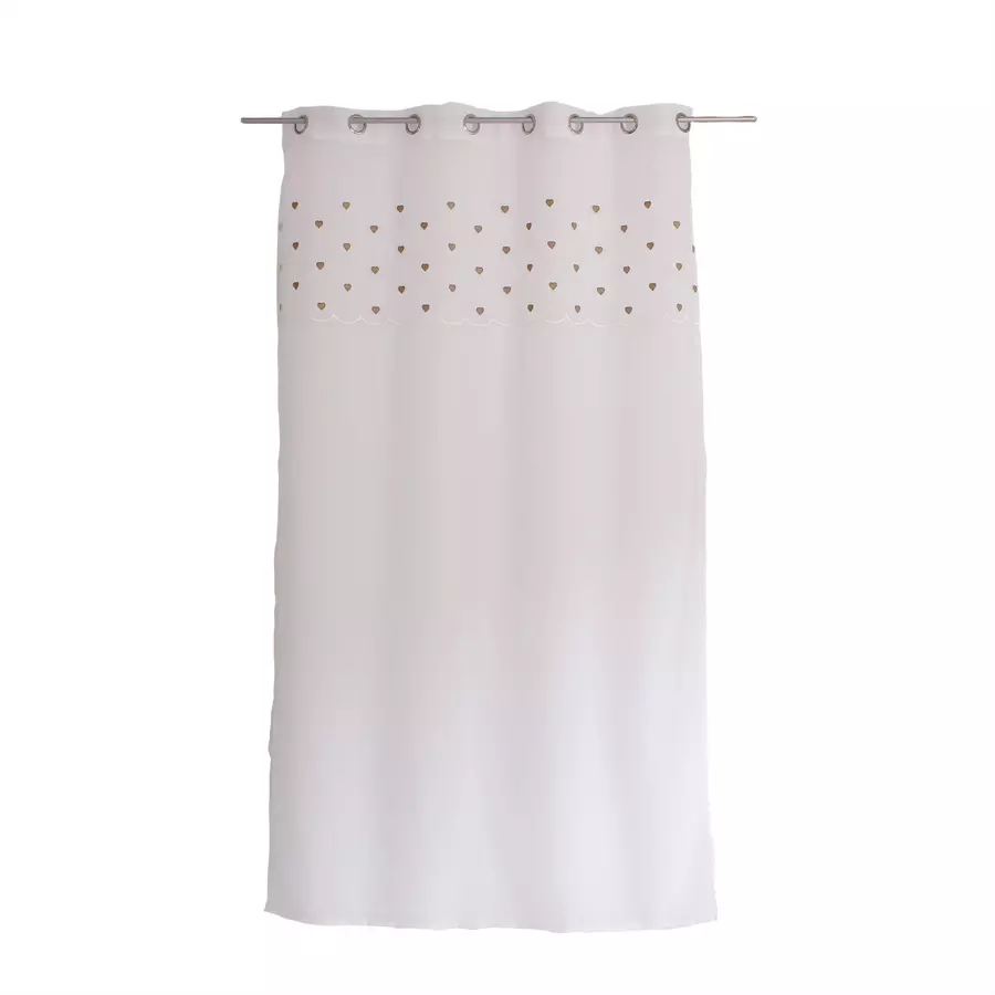 Voilage (140 x 240 cm) Coeurs Beige 5