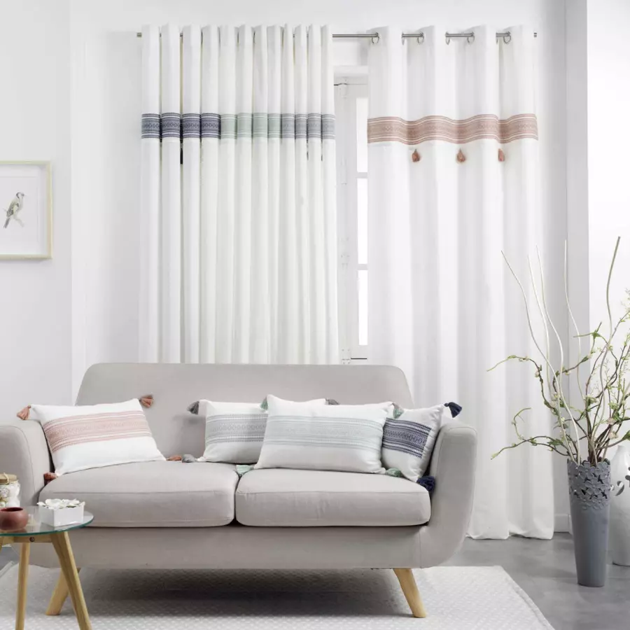 Rideau coton (140 x 240 cm) Amaya Gris 5