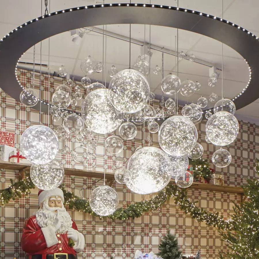 Verlichte hangdecoratie zilverkleurig Noa zilver 140 LED 5