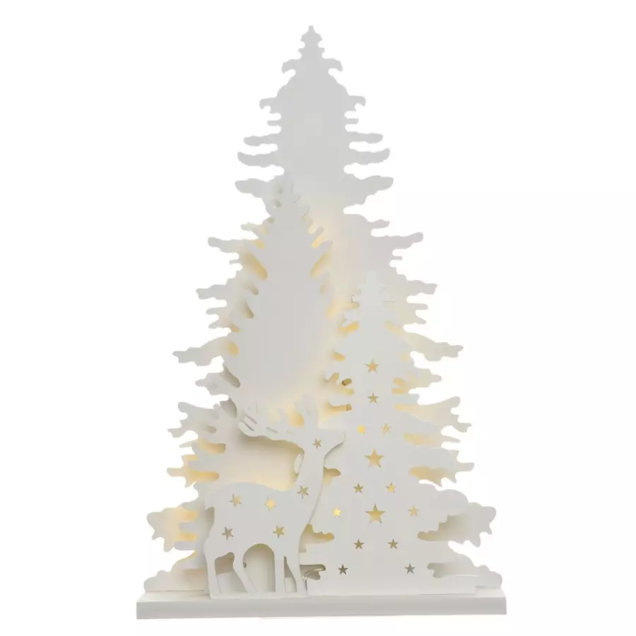 Foret nordique lumineuse à piles  blanc chaud 4