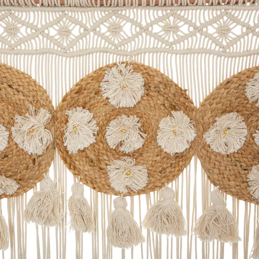Cortina de hilo (90 x 200 cm) Macramé Beige 4