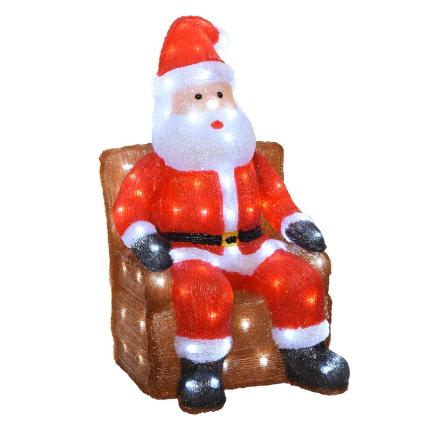 Père Noël lumineux assis Blanc froid 100 LED 4