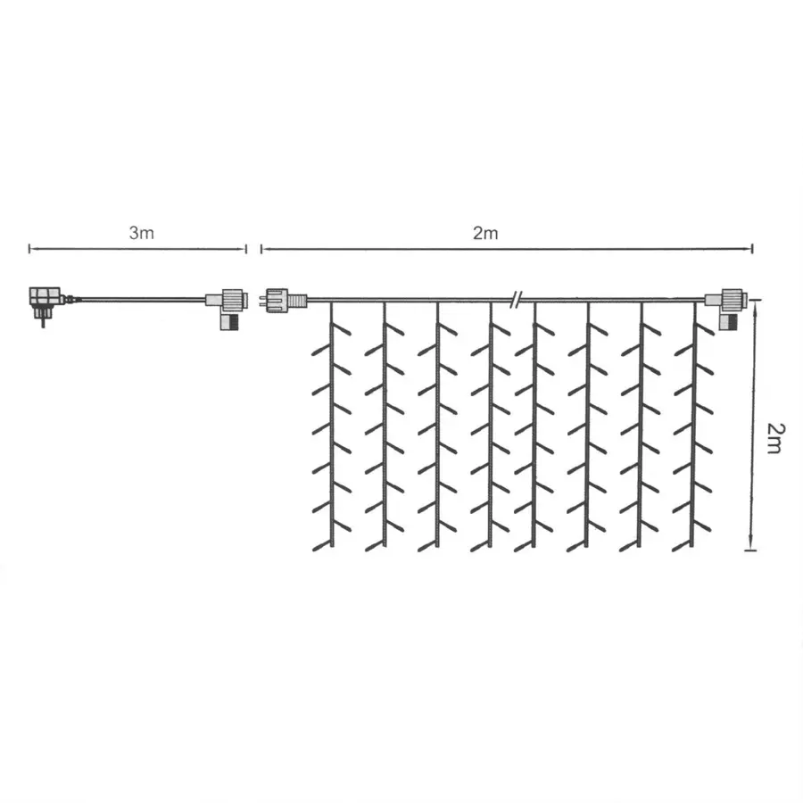 Lichtgordijn koppelbaar Flashing light H2 m Koudwit 96 LED 4