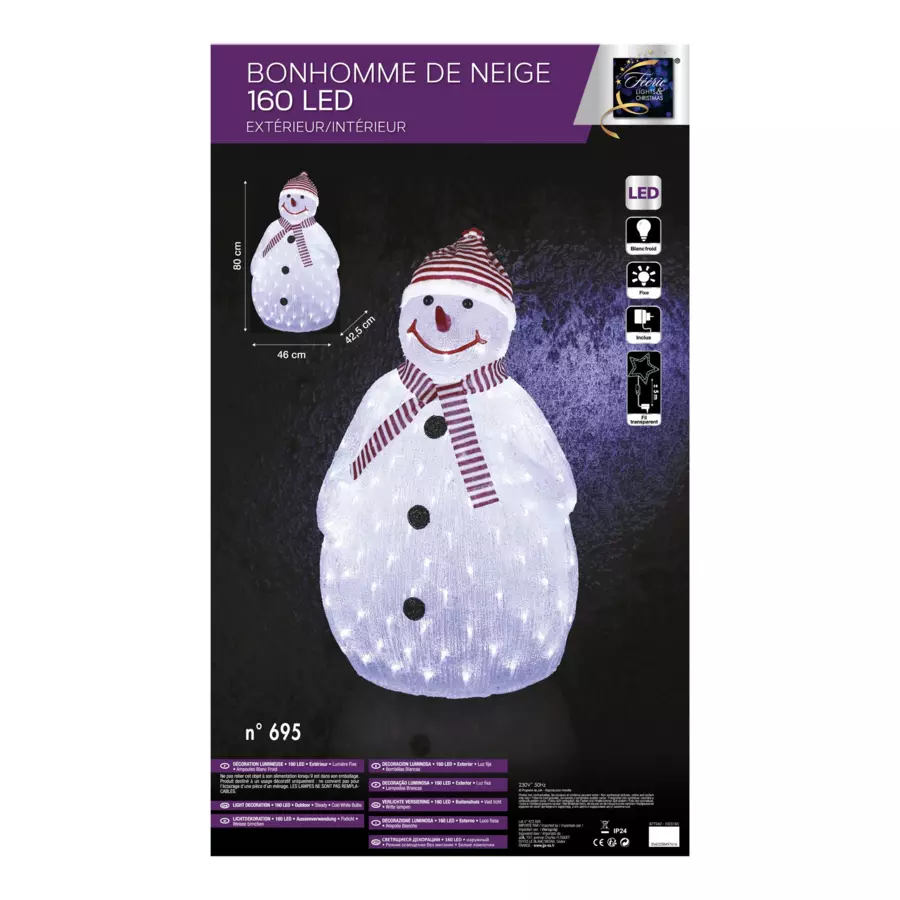 Bonhomme de neige lumineux Topek Blanc froid 160 LED 4