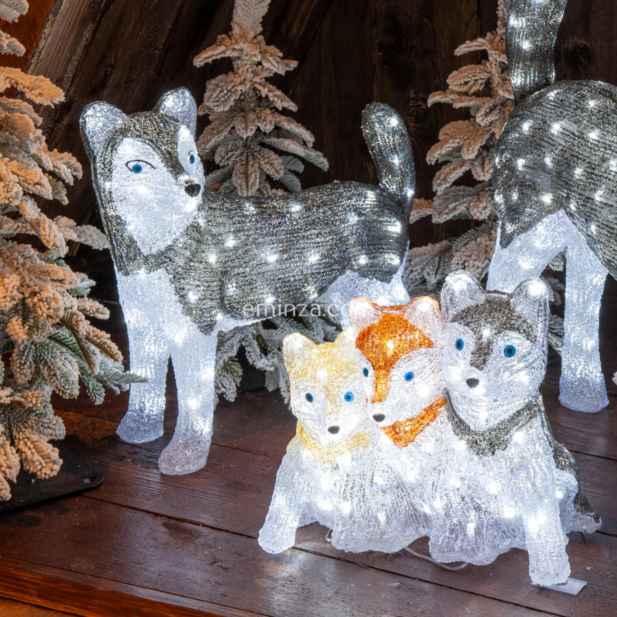 Verlichte hond Snowy Koud wit 80 LED 4