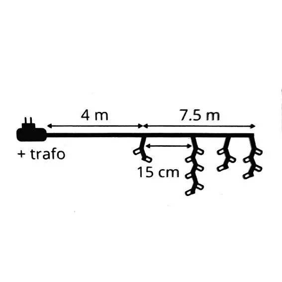 Stalactite lumineuse Stars L7,50 m Blanc froid 175 LED CB 5