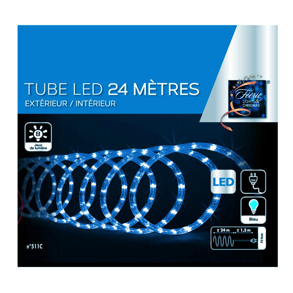 Verlichte slang 24 m blauw 432 LED 4