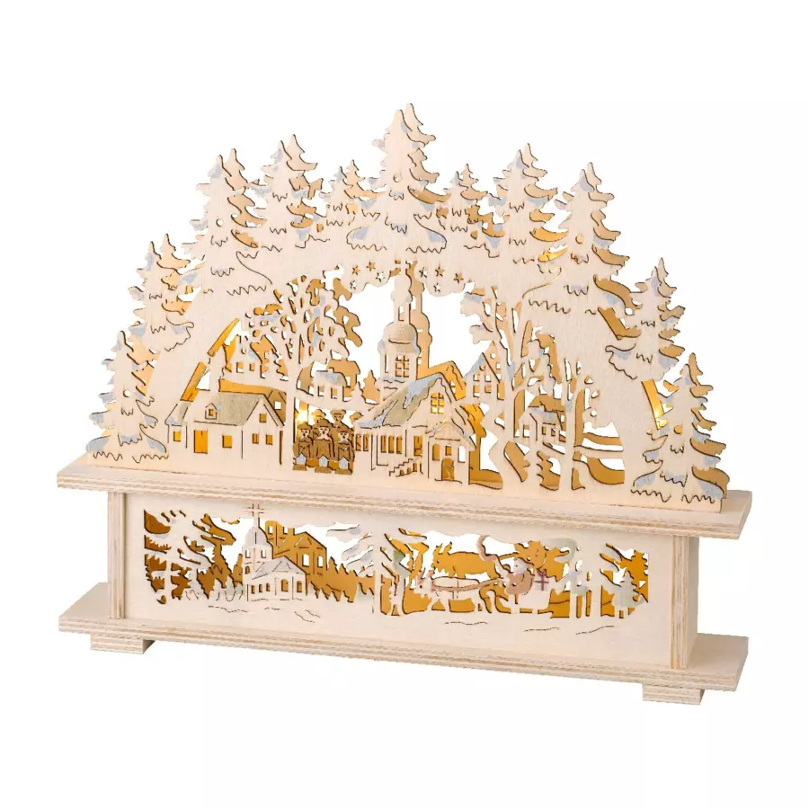 Scène lumineuse Village de Noël à piles Blanc chaud 4