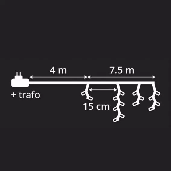 Stalactite lumineuse L7,50 m  Multicolore 175 LED CT 5