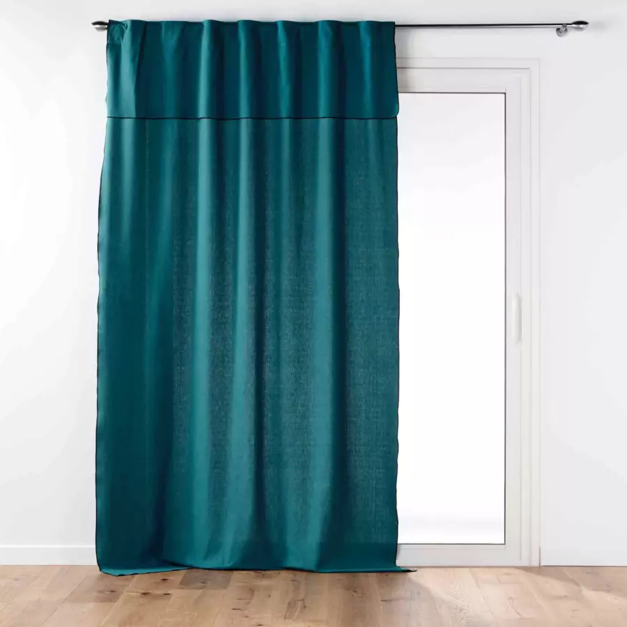 Cortina  semi-opaca algodón reciclable (140 x 240 cm) Mistraline Azul trullo 4