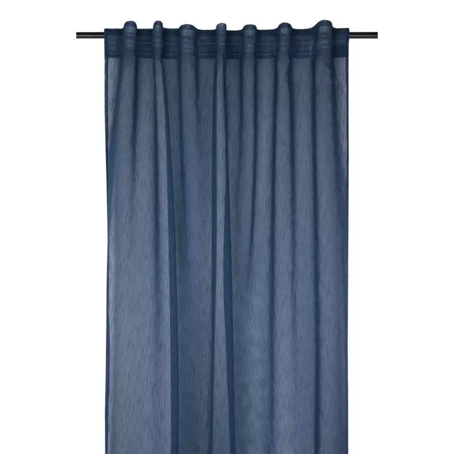 Vitrage met gefronste band (140 x 260 cm) Derby Marine blauw 5