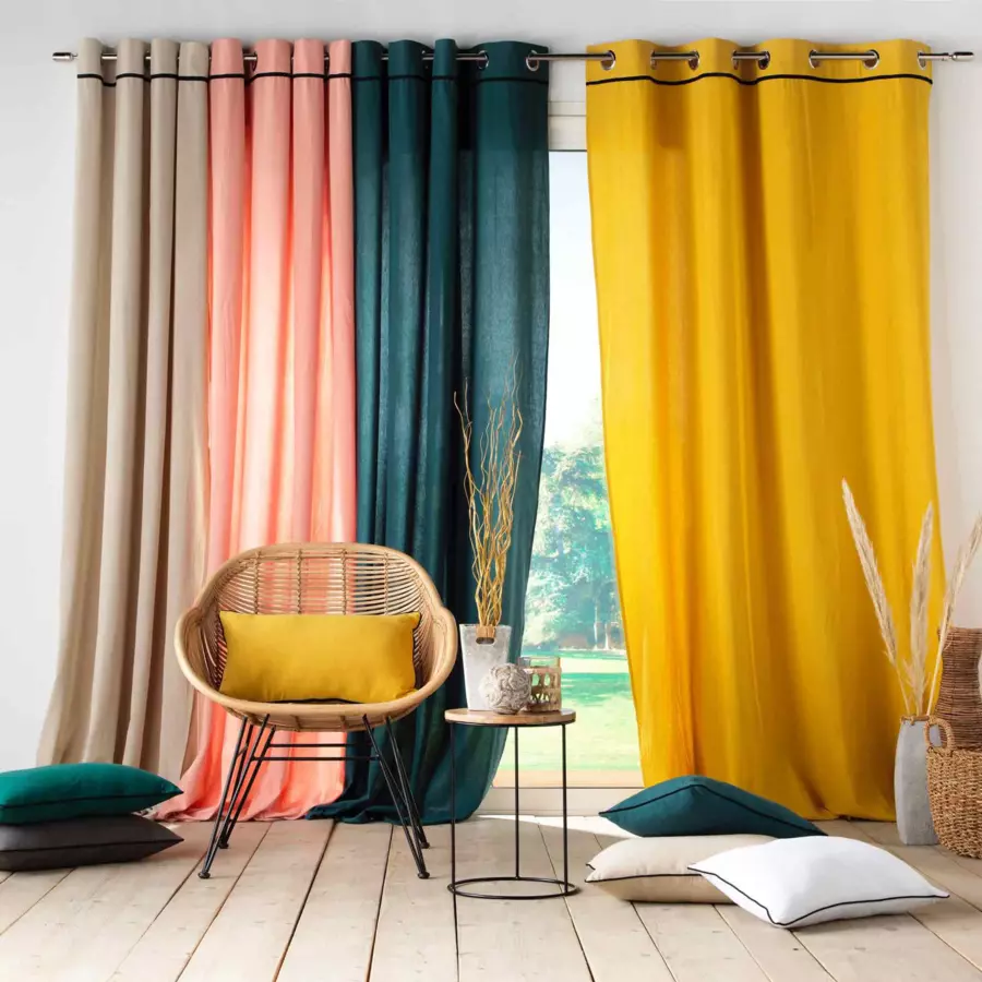 Rideau coton recyclé (140 x 240 cm) Mistraline Gris anthracite 5
