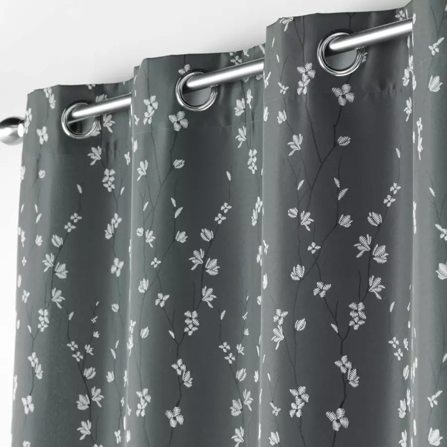 Cortina (140 x 260 cm) Sakura Gris antracita