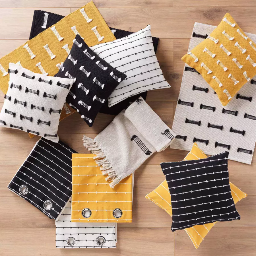 Cortina algodón reciclado (140 x 240 cm) Linechic Amarillo