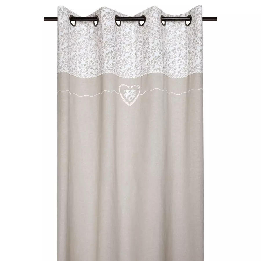 Cortina semi opaca en algodón (140 x 260 cm) Sophie Beige 4
