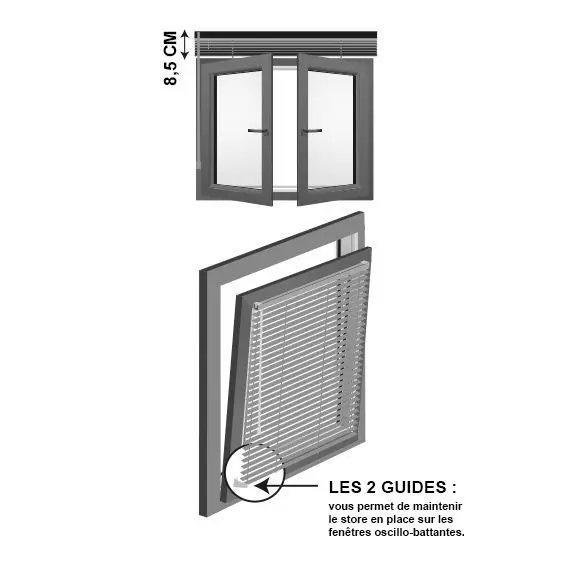 Estor veneciano (40 cm x 180 cm) PVC Blanco 4
