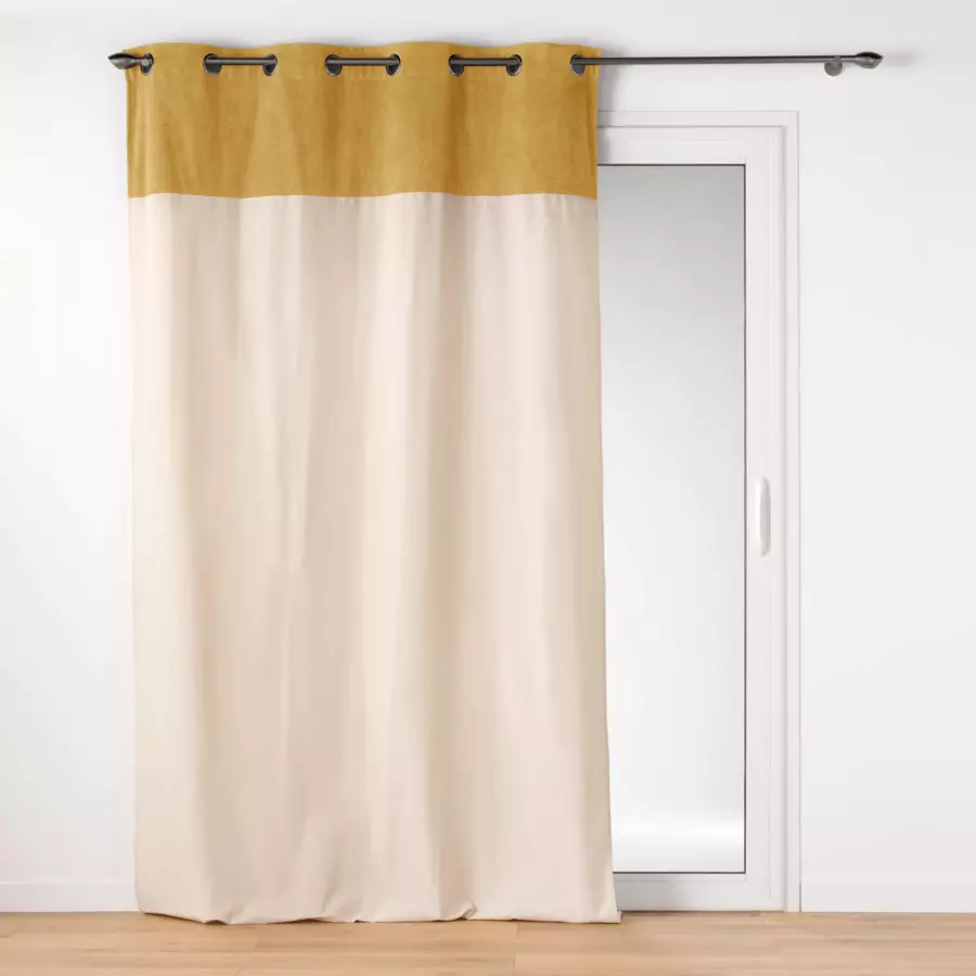 Rideau bouclette (140 x 240 cm) Tessa Jaune ocre