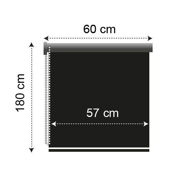 Estor enrollable semi opaco (60 xAL 180 cm) Liso Blanco 5