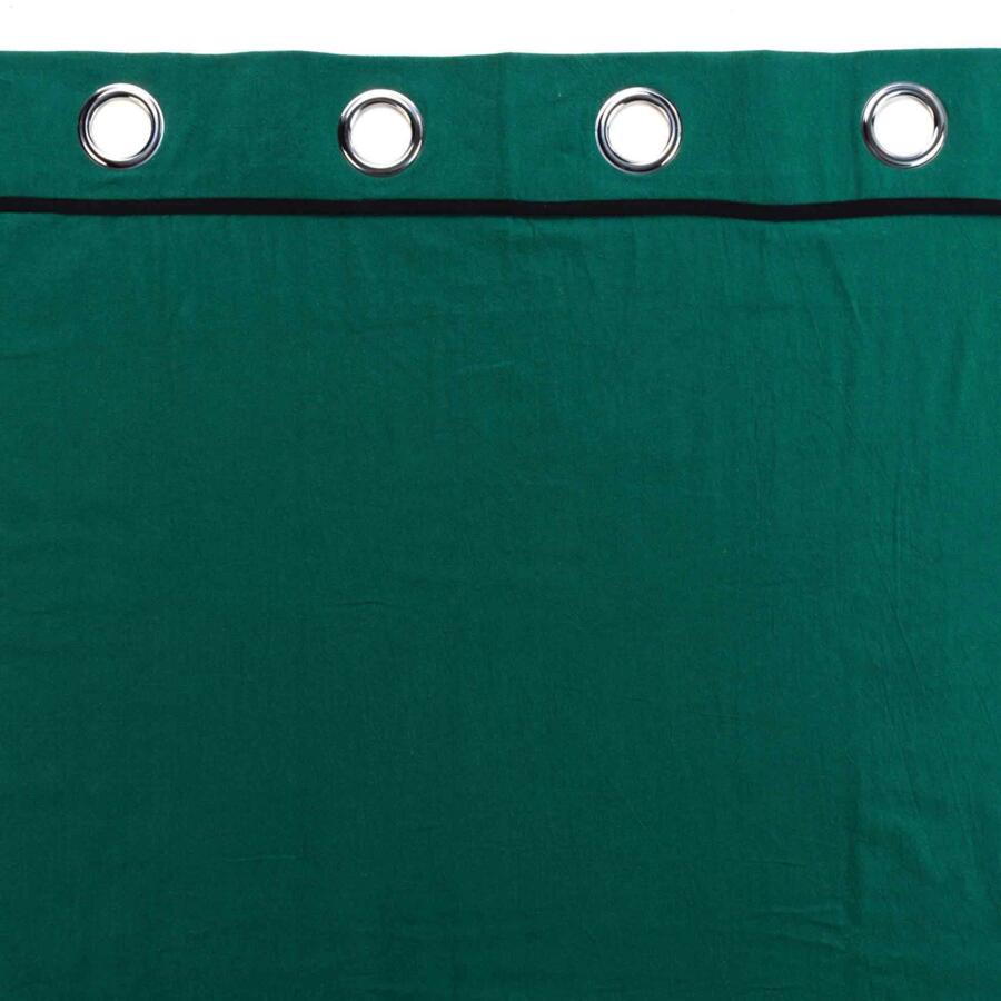 Rideau coton lavé (135 x 240 cm) Linette Vert émeraude 5